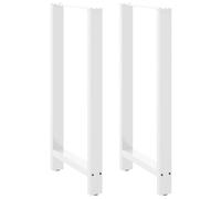 Owoxanthellate Pieds de table de bar blancs 60 x 110-111 cm en acier revêtu par pulvérisation, design moderne, pieds réglables en hauteur pour table haute, table basse, bureau dans le salon, la