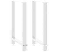 Owoxanthellate Pieds de table de bar, carrés, blancs, 60 x 100 cm, en acier revêtu par pulvérisation, avec pieds réglables, pieds de meubles modernes pour salle à manger, salon, bureau et cuisine