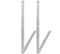 Owoxanthellate Pieds de table télescopiques en acier inoxydable réglables en hauteur 710-1100 mm Diamètre 60 mm Pieds de meubles robustes et stables Montage facile pour tables de petit-déjeuner, plans