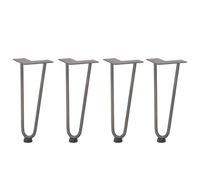 Owoxanthellate Pieds en épingles à cheveux - Table basse - 30 cm - Acier naturel - Diamètre du tube : 12 mm - Pieds de table modernes en acier massif - Avec pieds de nivellement - Robuste et durable