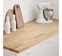 Owoxanthellate Plan de travail de cuisine, 140 x 63,5 x 2,7 cm, en chêne massif, rectangulaire, multifonction, avec veinure moderne, robuste et durable, pour cuisine, bureau, garage, salon