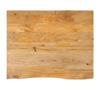 Owoxanthellate Plateau de table en bois de manguier 110 x 80 x 2,5 cm avec bord d'arbre - Pour écrire, dessin, conférence, table de salon