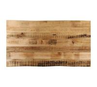 Owoxanthellate Plateau de table en bois massif 110 × 60 × 3,8 cm, en bois de manguier avec bord d'arbre pour écrire/conférence/jeu pour salon, bureau, cuisine, atelier