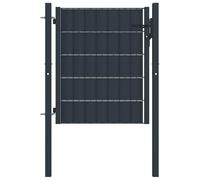 Owoxanthellate Portail de jardin, 100 x 81 cm, anthracite, en PVC et acier, design moderne, robuste, hauteur réglable, pour jardin, terrasse, balcon, allée