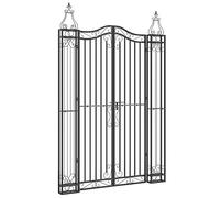 Owoxanthellate Portail de jardin noir - 121 x 8 x 180 cm - En fer forgé - Design moderne - Robuste et durable - Avec verrouillage à boulons - Pour jardin, terrasse, cour, allée