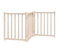Owoxanthellate Portail pliable pour chien 150 cm en bois massif non traité design bombé durable en bois de sapin peu encombrant pliable autoportant sans perçage pour salon cuisine couloir