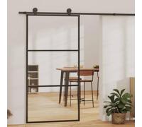 Owoxanthellate Porte coulissante avec ferrure, verre ESG, aluminium, 102 x | Système de séparation élégant en verre de sécurité transparent pour salon et chambre à coucher avec amortissement Soft Stop.