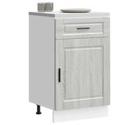 Owoxanthellate Porto Meuble bas de cuisine, gris, sonoma - 50 x 46 x 81,5 cm - En matériau dérivé du bois - Design moderne avec tiroir et pieds réglables en hauteur - Robuste et peu encombrant - Pour