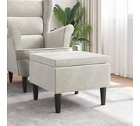 Owoxanthellate Pouf en velours avec pieds ronds en bois - 52 x 52 x 42 cm - Couleur crème - Tabouret pliable pour salon, chambre à coucher, couloir