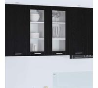 Owoxanthellate Riga - Lot de 2 armoires murales - Chêne noir - 40 x 31 x 80 cm - Design moderne - Durable - Avec porte - Espace de rangement pour cuisine, couloir, maison
