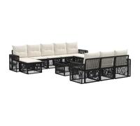 Owoxanthellate Salon de jardin 11 pièces en rotin | Salon modulaire en rotin pour terrasse et jardin avec table et coussins d'assise confortables pour des heures confortables.