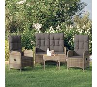 Owoxanthellate Salon de jardin 3 pièces - 57 x 62,5 x 109 cm - En polyrotin - Avec coussins en polyester non-tissé - Résistant aux intempéries - Cadre en acier - Dossiers réglables - Pour balcon