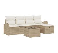 Owoxanthellate Salon de jardin, beige/crème, 55 x 55 cm, en polyrotin, avec espace de rangement, résistant aux intempéries, petit canapé, modulaire, pour terrasse, jardin, jardin d'hiver