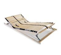 Owoxanthellate Sommier à lattes en bois de hêtre - 80 x 200 cm - 7 zones - Avec zone centrale réglable - Tête et pied de lit pliable - Pour matelas de 80 x 200 cm - Cadre de lit robuste pour chambre à
