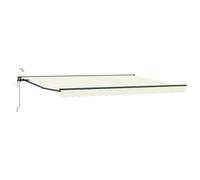 Owoxanthellate Store électrique 4,5 x 3 m - Bras articulé - Avec télécommande et manivelle - Demi-cassette - En polyester - Protection solaire - Pour terrasse et jardin - Anthracite crème