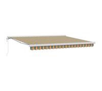 Owoxanthellate Store vert jaune 400 x 300 cm - Toit pare-soleil rétractable en polyester et métal - Protection solaire robuste pour jardin, terrasse et balcon - Design moderne et montage facile