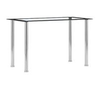 Owoxanthellate Table à manger noire transparente 120 x 60 x 75 cm en verre trempé et acier inoxydable, design moderne avec construction robuste, peu encombrante pour la cuisine, la salle à manger et
