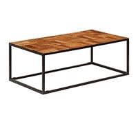 Owoxanthellate Table basse 110 x 60 x 40 cm en bois massif d'acacia et acier - Design industriel moderne avec structure en acier - Pour salon et bureau