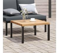 Owoxanthellate Table basse de jardin pliable 65 x 65 x 40 cm en aluminium, noir/marron, design moderne et plateau facile d'entretien, petite table de balcon, résistante aux intempéries pour terrasse