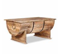 Owoxanthellate Table basse en bois massif Mango 88 x 50 x 40 cm Vintage Industriel Table basse avec grand espace de rangement Design moderne pour salon, bureau