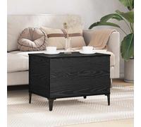 Owoxanthellate Table basse en chêne noir 60 x 44,5 x 45 cm - Design moderne avec espace de rangement - Pieds en métal robuste pour salon, bureau et petits couloirs