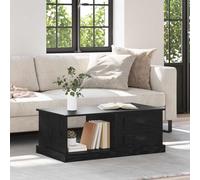 Owoxanthellate Table basse en chêne noir 90 x 50 x 35 cm avec tiroir et étagère - Design moderne - Robuste et durable - Pour salon, chambre à coucher, couloir