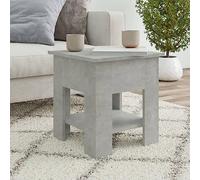 Owoxanthellate Table basse gris béton 40 x 40 x 42 cm - Design moderne avec étagère en bois robuste et peu encombrante - Pour salon, chambre à coucher, couloir