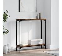 Owoxanthellate Table console 75 x 22,5 x 75 cm, bois/métal, réglable en hauteur, buffet fin, pour couloir, salon ou chambre à coucher