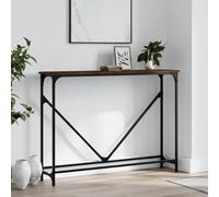 Owoxanthellate Table console marron chêne 102 x 22,5 x 75 cm avec cadre en métal pieds réglables Table latérale étroite pour couloir, salon, chambre à coucher
