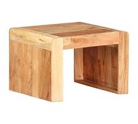 Owoxanthellate Table d'appoint 43 x 40 x 30 cm en bois d'acacia massif, table basse au design industriel, petite table basse pour salon, table de rangement rustique en bois véritable