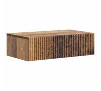 Owoxanthellate Table d'appoint murale, aspect bois vieilli, 59 x 34,5 x 17 cm, table de chevet flottante avec tiroir, étagère murale peu encombrante pour salon, chambre à coucher, couloir, console