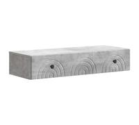 Owoxanthellate Table d'appoint murale, gris béton, table de chevet moderne à suspendre avec tiroir, console flottante en bois, étagère murale pour salon et chambre à coucher, 87,5 x 34,5 x 17 cm