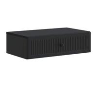 Owoxanthellate Table d'appoint murale noire, table de chevet flottante en bois avec tiroir, 59 x 34,5 x 17 cm, console de chevet peu encombrante pour salon et chambre à coucher