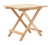 Owoxanthellate Table d'appoint pliante en bois de noyer massif - 50 x 50 x 49 cm - Plateau grillagé - Design moderne - Peu encombrante - Pour salon, chambre à coucher, couloir