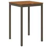 Owoxanthellate Table de bar de jardin en bois d'acacia massif 70 x 68,5 x | Le bois d'acacia robuste rencontre l'acier solide. Idéale comme table debout ou table à manger pour la terrasse