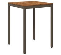 Owoxanthellate Table de bar en bois d'acacia 80 x 80,5 x 105 cm | Le bois d'acacia robuste rencontre l'acier solide. Idéale comme table debout pour balcon, terrasse et soirées agréables dans