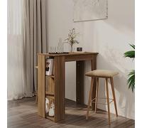 Owoxanthellate Table de bar en chêne marron 102 x 50 x 103,5 cm avec 3 étagères, design moderne et peu encombrant, convient pour les petites cuisines, salles à manger et salons