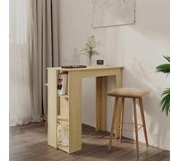 Owoxanthellate Table de bar en chêne Sonoma - 102 x 50 x 103,5 cm - Matériau bois avec 3 étagères - Design moderne - Robuste et durable - Pour cuisine, salle à manger et petits appartements