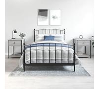 Owoxanthellate Table de chevet - 44 x 45 x 58 cm - Gris Sonoma - Bois avec structure en métal - Duo moderne - Table de chevet - Organiseur pour chambre à coucher, couloir, salon