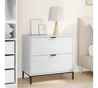 Owoxanthellate Table de chevet - Blanc brillant - 63,5 x 36 x 61 cm - En bois avec tiroir - Design moderne - Construction robuste et grand espace de rangement pour chambre à coucher, couloir et salon