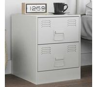 Owoxanthellate Table de chevet en acier laminé à froid - Blanc - 34,5 x 39 x 44 cm - Table de chevet moderne avec 2 tiroirs - Charge maximale : 21 kg - Organiseur pour couloir et chambre à coucher