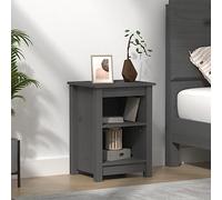 Owoxanthellate Table de chevet en pin massif - Gris - 40 x 35 x 55 cm - 2 compartiments - Table d'appoint moderne avec espace de rangement pour chambre à coucher, salon, couloir