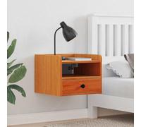 Owoxanthellate Table de chevet en pin massif marron ciré, 38 x 36 x 29,5 cm, à 2 tiroirs avec étagère, table d'appoint robuste pour chambre à coucher, couloir et salon