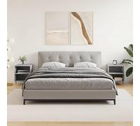 Owoxanthellate Table de chevet - Gris béton - 40 x 30 x 50 cm - En bois avec 2 tiroirs - Table de chevet moderne - Duo - Pour chambre à coucher, salon, couloir