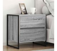 Owoxanthellate Table de chevet gris Sonoma 50 x 39,5 x 50 cm - En bois avec 4 tiroirs - Design moderne - Robuste et durable - Pour chambre à coucher, couloir, salon