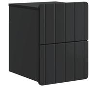 Owoxanthellate Table de chevet murale noire - Console de chevet flottante en bois avec 2 tiroirs - Commode murale peu encombrante pour chambre à coucher et couloir - 33 x 34,5 x 43 cm