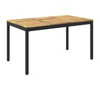 Owoxanthellate Table de jardin en bois d'acacia massif - 141 x 80,5 x 75 cm | Table à manger rustique d'extérieur en bois véritable avec pieds en acier stables pour des moments conviviaux dans le jardin