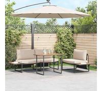 Owoxanthellate Table de jardin pliable 100 x 55 x 70 cm - Design moderne en acier et bois DPC durable - Table à manger d'extérieur pour balcon, terrasse, camping