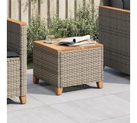 Owoxanthellate Table de jardin pliable - 45 x 45 x 37 cm - Bois d'acacia et rotin synthétique - Gris - Résistante aux UV - Design moderne - Pour balcon, terrasse, camping