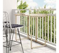 Owoxanthellate Table de jardin pliante beige 90 x 51 x 75 cm en polyrotin design moderne pour balcon, terrasse, camping, extérieur, robuste et peu encombrante
